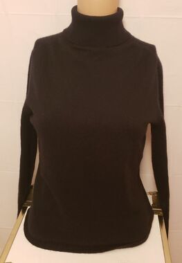 Women's State Ments 100 % Cashmere Turtleneck Sweater Black Sz M Preowned Exc
